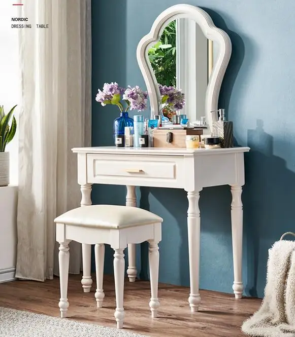 Solid wood dressing table, small bedroom, modern simple small apartment, mini luxury, European style 70 bedside, 60cm makeup tab
Solid wood dressing table, small bedroom, modern simple small apartment, mini luxury, European style 70 bedside, 60cm makeup tab