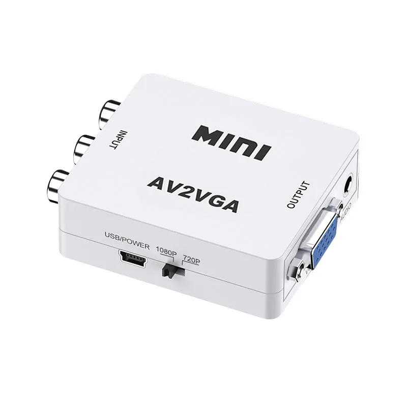 AV2VGA Video Converter AV to VGA Mini Converter Adapter with 3.5mm Audio 1080P Conversor to PC HDTV Converter With usb cable
AV2VGA Video Converter AV to VGA Mini Converter Adapter with 3.5mm Audio 1080P Conversor to PC HDTV Converter With usb cable