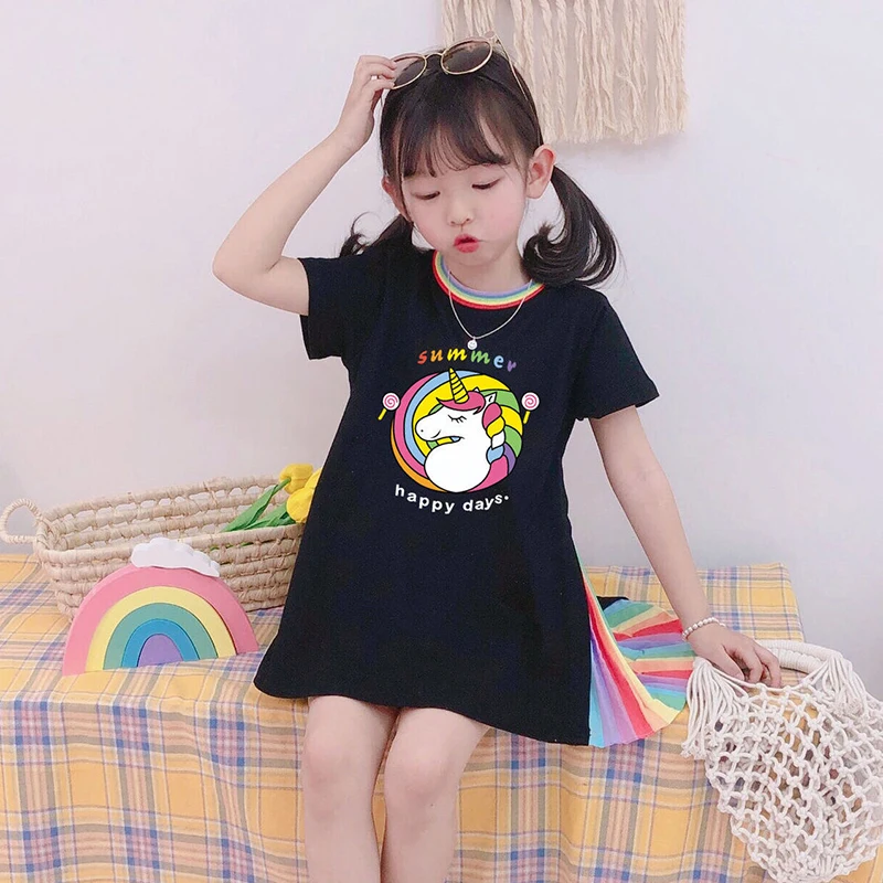 Summer Girls Dress Cartoon Unicorn Printing Pleated Dress Toddler Girl Clothes Kids Shorts Sleeve T-shirt Dress Children Clothes
Summer Girls Dress Cartoon Unicorn Printing Pleated Dress Toddler Girl Clothes Kids Shorts Sleeve T-shirt Dress Children Clothes