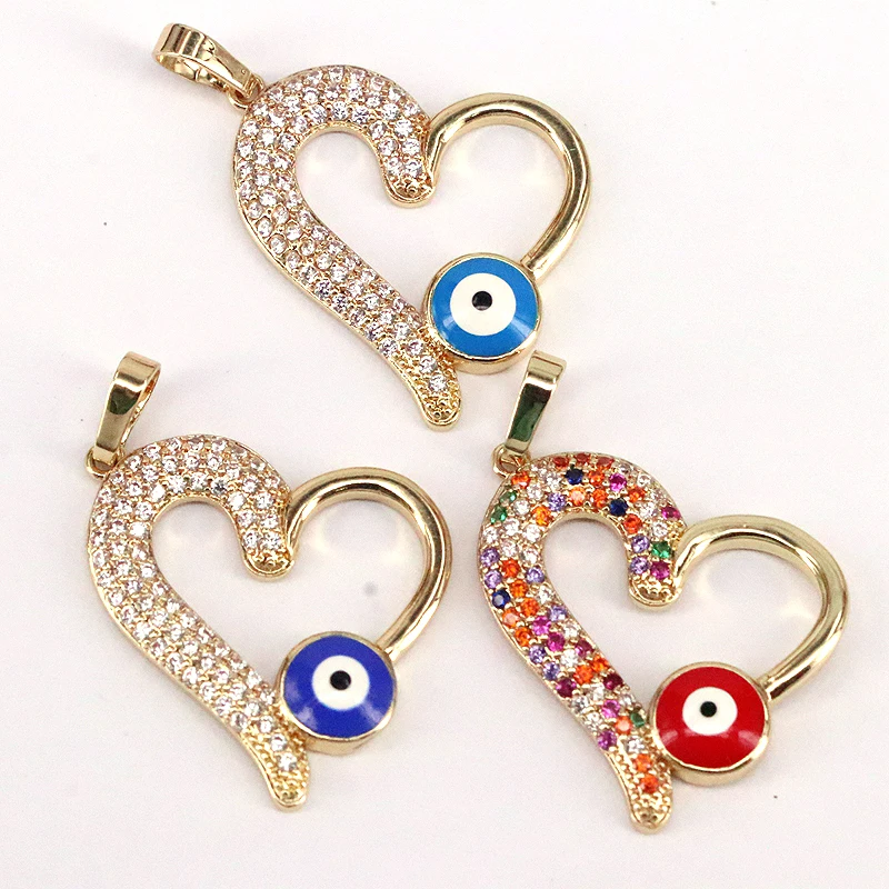 10Pcs CZ Heart Shape Pendant, Enamelled Eye Round Pendant, Gold Plated Vintage Charms Gift Pendant For Necklace Making
10Pcs CZ Heart Shape Pendant, Enamelled Eye Round Pendant, Gold Plated Vintage Charms Gift Pendant For Necklace Making