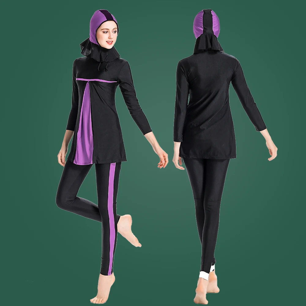 Muslim Swimwear Women Modest Long Sleeve Sport Swimsuit Swim Hijab 3Pcs Islamic Burkinis Ladies Bathing Suit Bourkini Big Size
Muslim Swimwear Women Modest Long Sleeve Sport Swimsuit Swim Hijab 3Pcs Islamic Burkinis Ladies Bathing Suit Bourkini Big Size