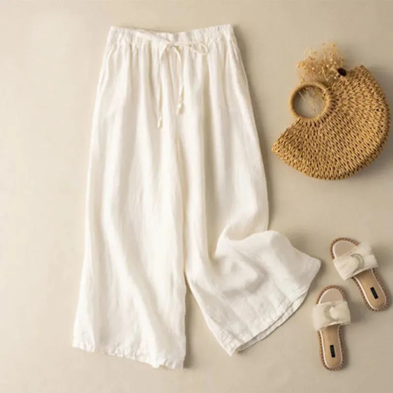 9082-1 Women Cotton Linen Pants High Waist Loose Smooth Thin Breathable All-Match Casual Simple Wide-Leg Calf-Length Trousers
9082-1 Women Cotton Linen Pants High Waist Loose Smooth Thin Breathable All-Match Casual Simple Wide-Leg Calf-Length Trousers