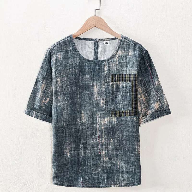 100% Linen summer Chinese style short-sleeved t shirt men brand round neck casual t-shirt for men tie-dye mens tshirt camiseta
100% Linen summer Chinese style short-sleeved t shirt men brand round neck casual t-shirt for men tie-dye mens tshirt camiseta