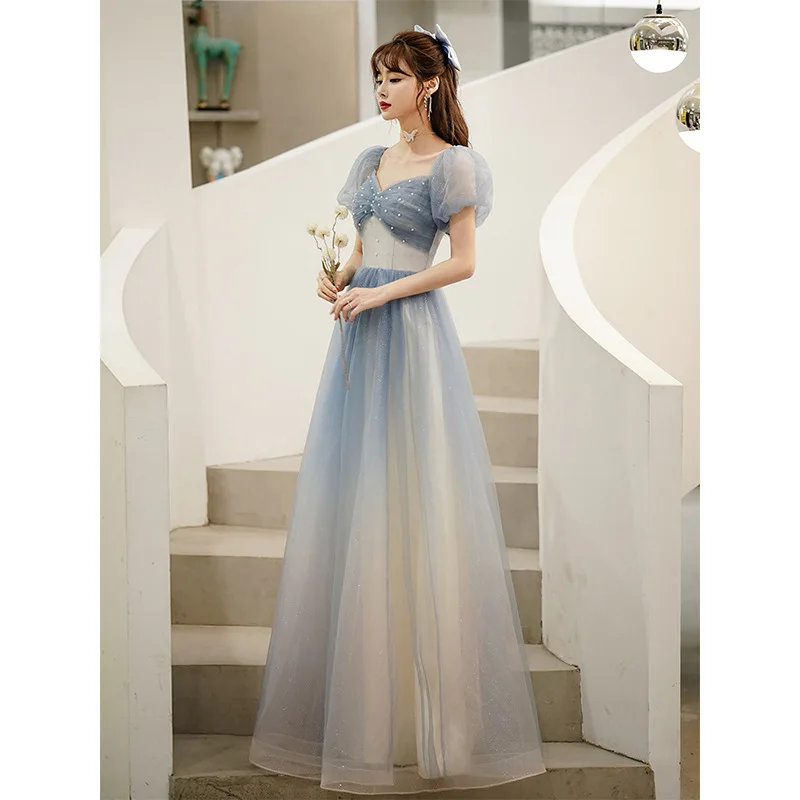 French Style Women's Evening Dress Deep V-Neck And Floor-Length Maxi Dress Lovely Half Sleeve Pearls Elegant Formal Party Gowns
French Style Women's Evening Dress Deep V-Neck And Floor-Length Maxi Dress Lovely Half Sleeve Pearls Elegant Formal Party Gowns