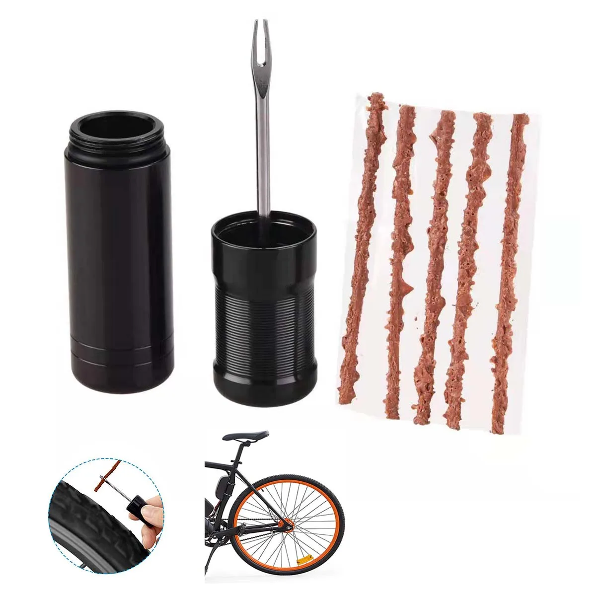 Bicycle Tubeless Tire Repair Tool Puncture Kit Rubber Strip Cycling Accessories MTB Road Bike Sealant Tire Drill Maintenance
Bicycle Tubeless Tire Repair Tool Puncture Kit Rubber Strip Cycling Accessories MTB Road Bike Sealant Tire Drill Maintenance