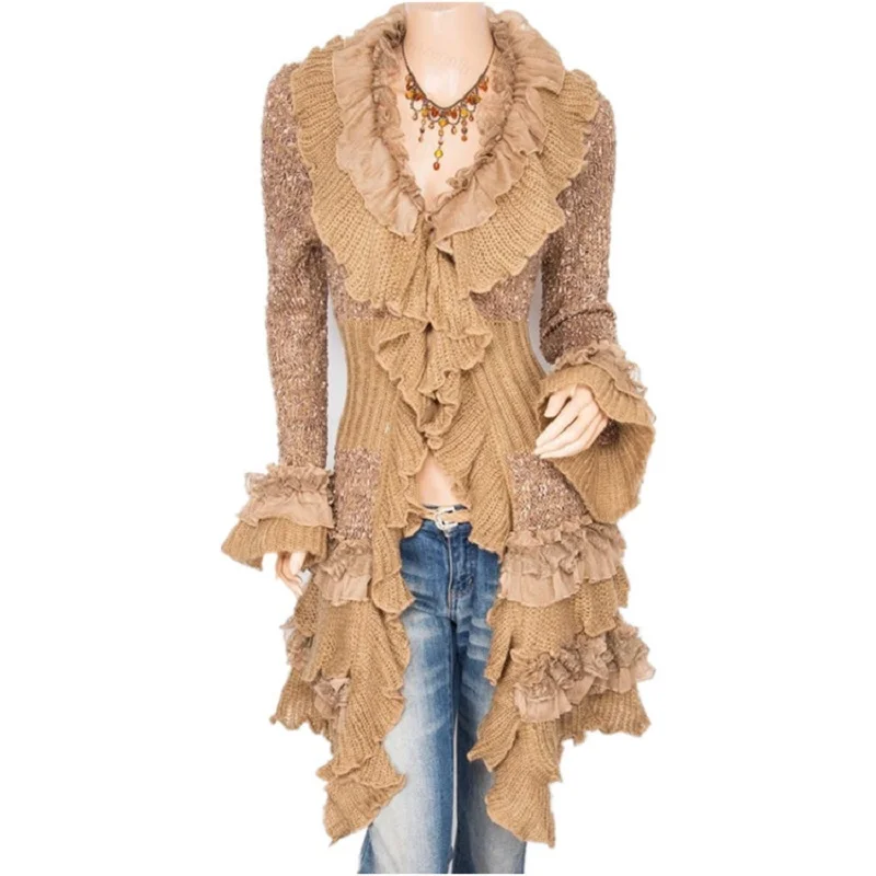 V-Neck Irregular Vintage Renaissance Coat Women Lace Jacket Victorian Steampunk Stand Collar Medieval Lace Up Suit Cardigan
V-Neck Irregular Vintage Renaissance Coat Women Lace Jacket Victorian Steampunk Stand Collar Medieval Lace Up Suit Cardigan