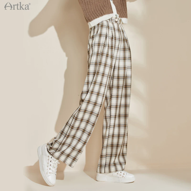 ARTKA 2023, новые женские брюки ранней осени, модные повседневные прямые брюки в клетку, свободные брюки с высокой талией и карманами KA29013Q
ARTKA 2023, новые женские брюки ранней осени, модные повседневные прямые брюки в клетку, свободные брюки с высокой талией и карманами KA29013Q
