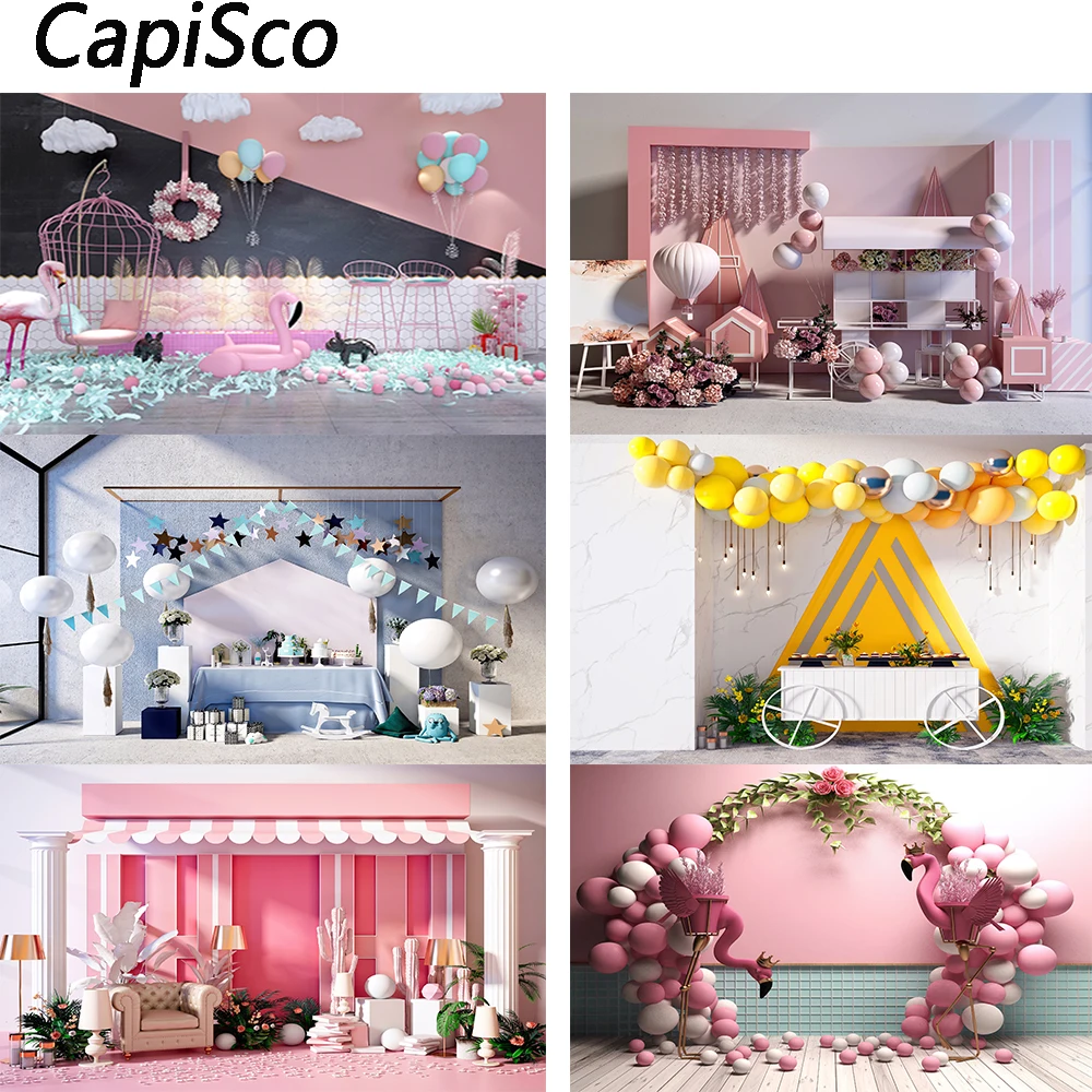 Capisco 1st Birthday Party Background for Photography Balloons Flamingos Flower Newborn Baby Photo Backdrop Decor Studio Props
Capisco 1st Birthday Party Background for Photography Balloons Flamingos Flower Newborn Baby Photo Backdrop Decor Studio Props