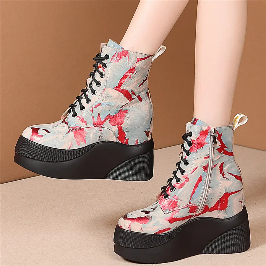 Casual Shoes Women Lace Up Genuine Leather Wedges High Heel Snow Boots Female Round Toe Fashion Sneakers Platform Pumps Shoes
Casual Shoes Women Lace Up Genuine Leather Wedges High Heel Snow Boots Female Round Toe Fashion Sneakers Platform Pumps Shoes