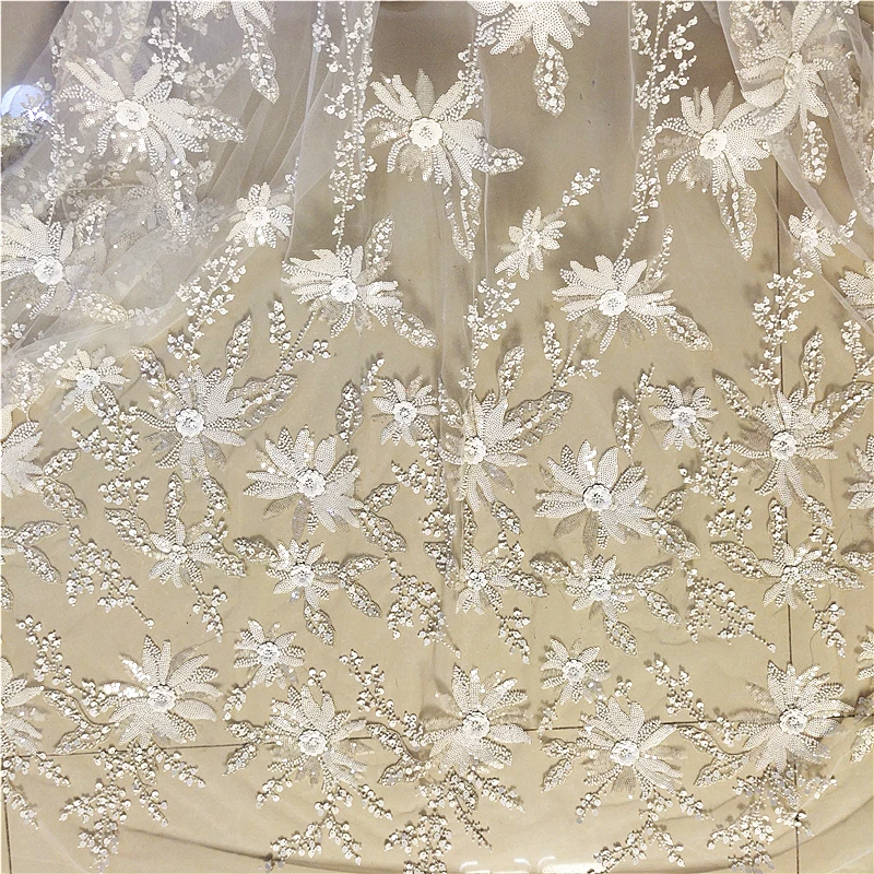 beaded &sequin flower fabric embroidery decorative fabric lace ivory for dress
beaded &sequin flower fabric embroidery decorative fabric lace ivory for dress