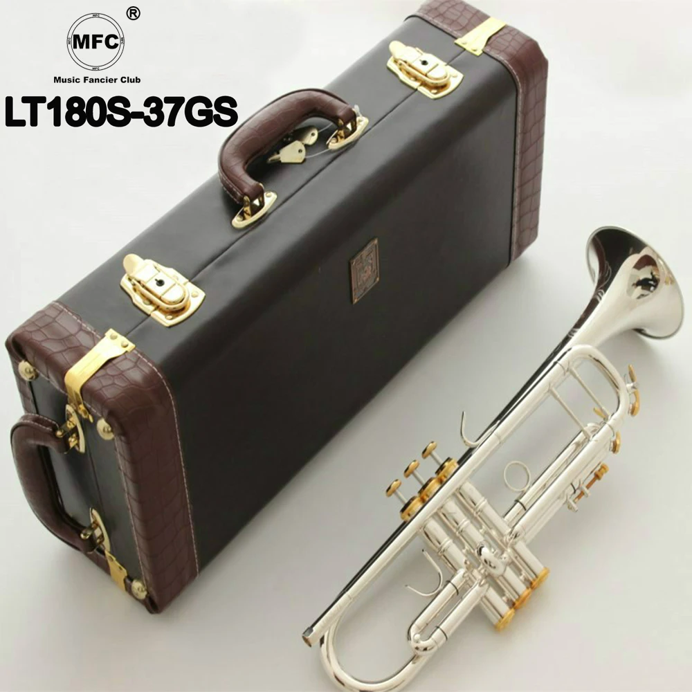 Music Fancier Club Bb Trumpet LT180S-37GS Silver Plated Gold Keys Music Instruments Profesional Trumpets 180S-37 Case Mouthpiece
Music Fancier Club Bb Trumpet LT180S-37GS Silver Plated Gold Keys Music Instruments Profesional Trumpets 180S-37 Case Mouthpiece