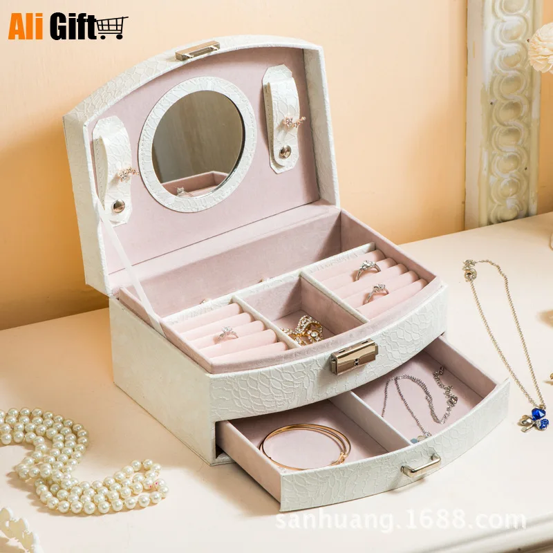 Leaf Pattern Pu Leather Jewelry Box Double Drawer Jewelry Box Princess Luxury Jewelry Storage Box Portable Dressing Case
Leaf Pattern Pu Leather Jewelry Box Double Drawer Jewelry Box Princess Luxury Jewelry Storage Box Portable Dressing Case