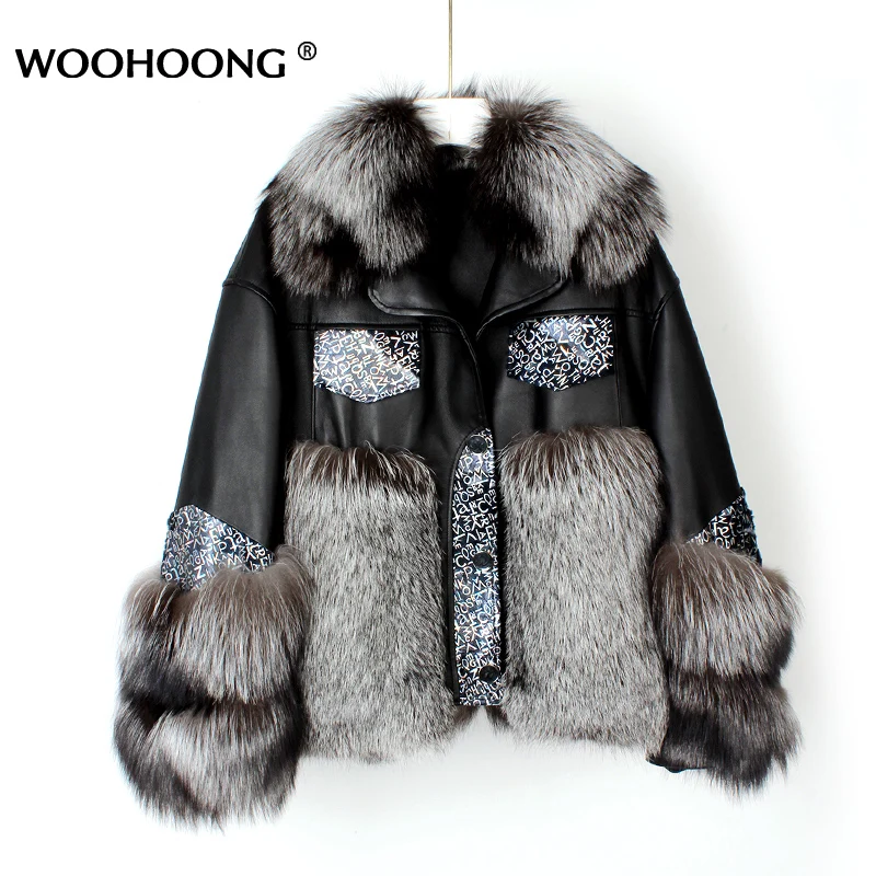 Natural Red Fox Silver Fox Stitching Sheep Fur Coat Fox Fur Cuffs New Women Winter Fur Coat Real Fox Fur Lady Jackets Outerwear
Natural Red Fox Silver Fox Stitching Sheep Fur Coat Fox Fur Cuffs New Women Winter Fur Coat Real Fox Fur Lady Jackets Outerwear