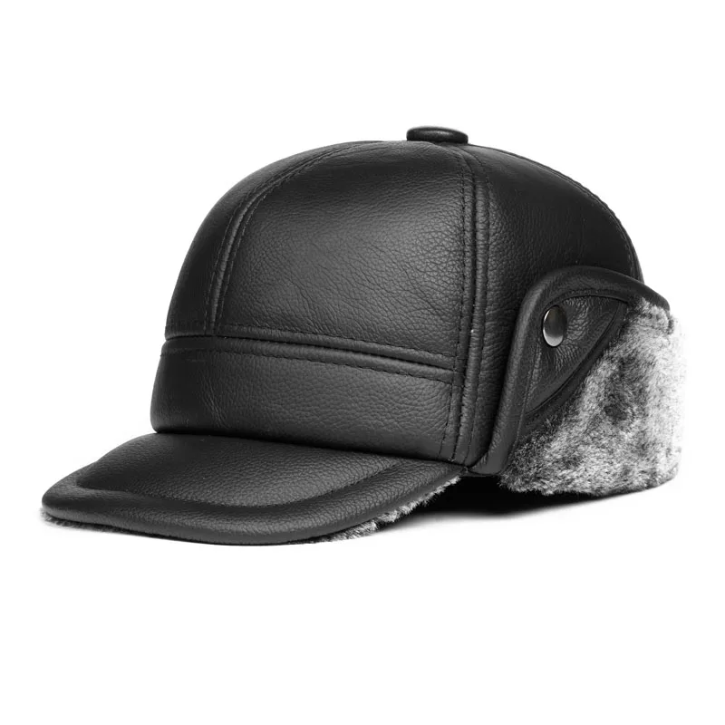 Genuine leather Men's Warm Baseball Cap Male Dad's New 2021 Winter Earflap Protection Caps Spring Velvet Cap Leather Hats
Genuine leather Men's Warm Baseball Cap Male Dad's New 2021 Winter Earflap Protection Caps Spring Velvet Cap Leather Hats