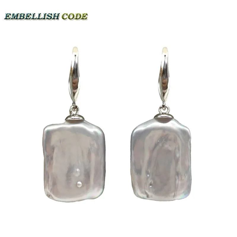 Rectangle gray flat block baroque keshi pearl hook dangle earrings natural pearls 925 silver for women simple style
Rectangle gray flat block baroque keshi pearl hook dangle earrings natural pearls 925 silver for women simple style