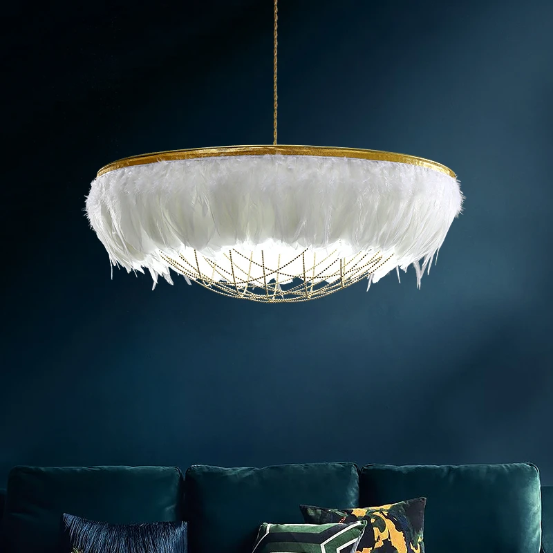 Nordic Luxury White Feather Chandelier Living Room Bedroom Kitchen Romantic Creative Art Round Modern Decorative Lighting
Nordic Luxury White Feather Chandelier Living Room Bedroom Kitchen Romantic Creative Art Round Modern Decorative Lighting