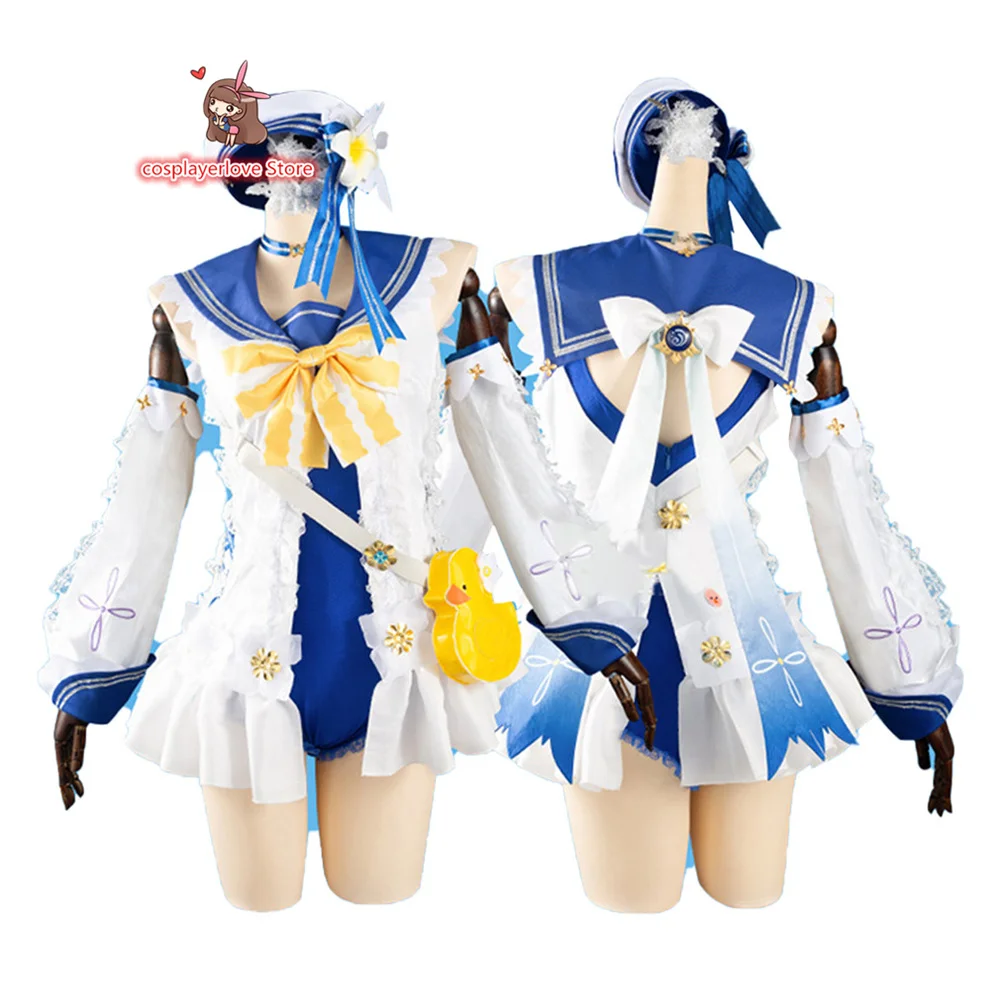 Genshin Impact Barbara Swimsuit Summer Navy Sailor Costume for Halloween Christmas Costume
Genshin Impact Barbara Swimsuit Summer Navy Sailor Costume for Halloween Christmas Costume
