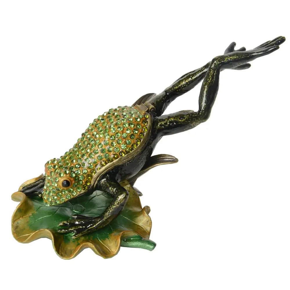 Diving Frog Trinket Box, Bejeweled Jewelry Container, Ring Holder, Metal Animal Decoration
Diving Frog Trinket Box, Bejeweled Jewelry Container, Ring Holder, Metal Animal Decoration