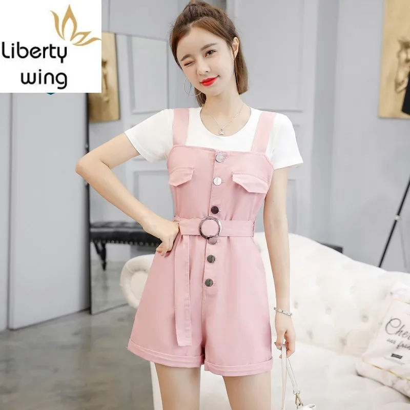 Casual Loose Women Denim Playsuits Overalls Single Breasted Pocket Short Jumpsuits Jeans Fashion Clothes Female With Belt
Casual Loose Women Denim Playsuits Overalls Single Breasted Pocket Short Jumpsuits Jeans Fashion Clothes Female With Belt