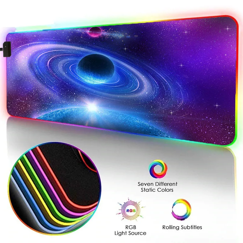 Profession RGB Mouse Pads Glowing Gaming and Rubber Softy Base Stitched Edges Mats with Fantasy Starry Sky Printed Pad
Profession RGB Mouse Pads Glowing Gaming and Rubber Softy Base Stitched Edges Mats with Fantasy Starry Sky Printed Pad