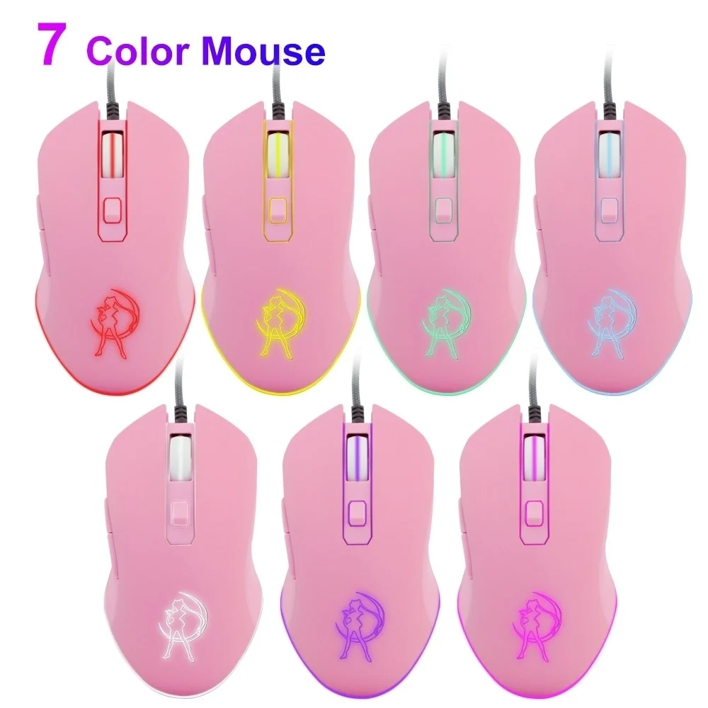 CHYI Colorful Backlit Gaming Mice 3200 DPI Pink Computer Mouse Optical Wired Fashion Sailor Moon Mouse Girl Gift For Laptop
CHYI Colorful Backlit Gaming Mice 3200 DPI Pink Computer Mouse Optical Wired Fashion Sailor Moon Mouse Girl Gift For Laptop