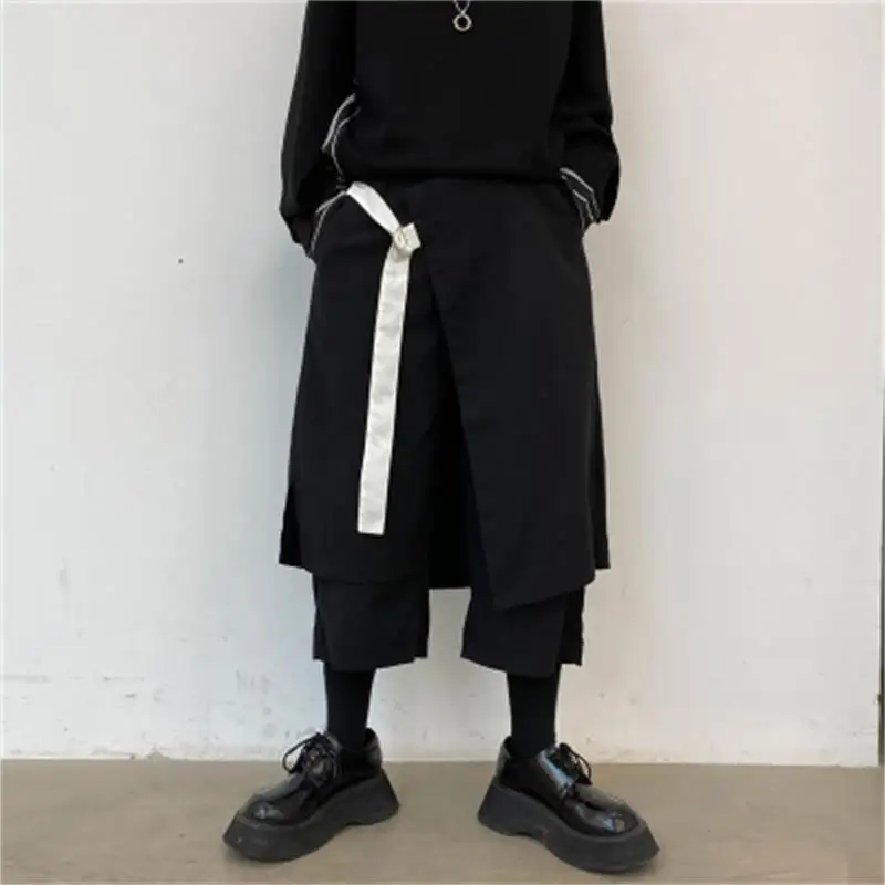 Man Wide Leg Pants Spring And Autumn New Style Punk Irregular False Two Design Leisure Loose Large Size Seven Minutes Pants
Man Wide Leg Pants Spring And Autumn New Style Punk Irregular False Two Design Leisure Loose Large Size Seven Minutes Pants
