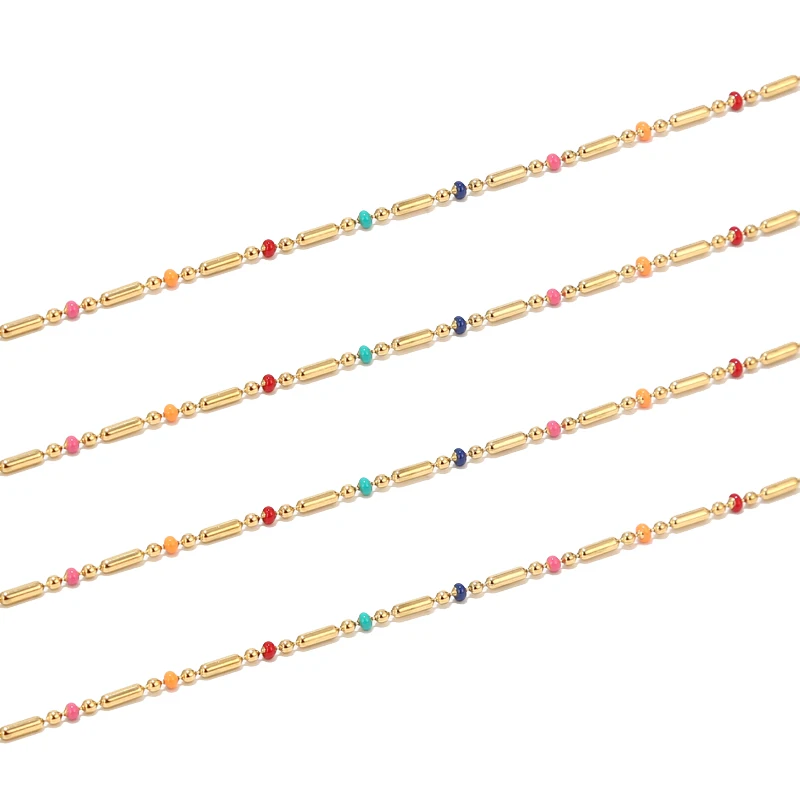 2Meters Gold Tone Stainless Steel 2mm Width Chains Mixed Beads Link Chain For DIY Necklaces Bracelets Jewelry Making Findings
2Meters Gold Tone Stainless Steel 2mm Width Chains Mixed Beads Link Chain For DIY Necklaces Bracelets Jewelry Making Findings
