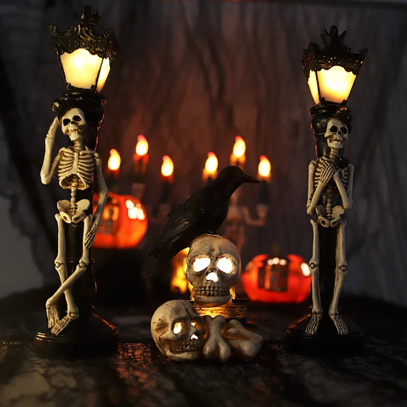 Skull Skeleton Street Lights Halloween Decoration LED Candle Pumpkin Crow Horror Skull Haunted House Party Decorative Ornaments
Skull Skeleton Street Lights Halloween Decoration LED Candle Pumpkin Crow Horror Skull Haunted House Party Decorative Ornaments