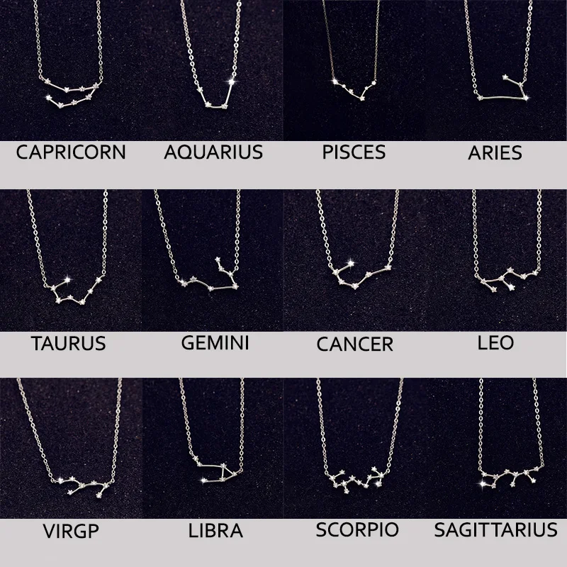 925 Stamp Silver Color Zodiac Collar Necklace Celestial Constellation Necklace Jewelry Best Friend Gift
925 Stamp Silver Color Zodiac Collar Necklace Celestial Constellation Necklace Jewelry Best Friend Gift