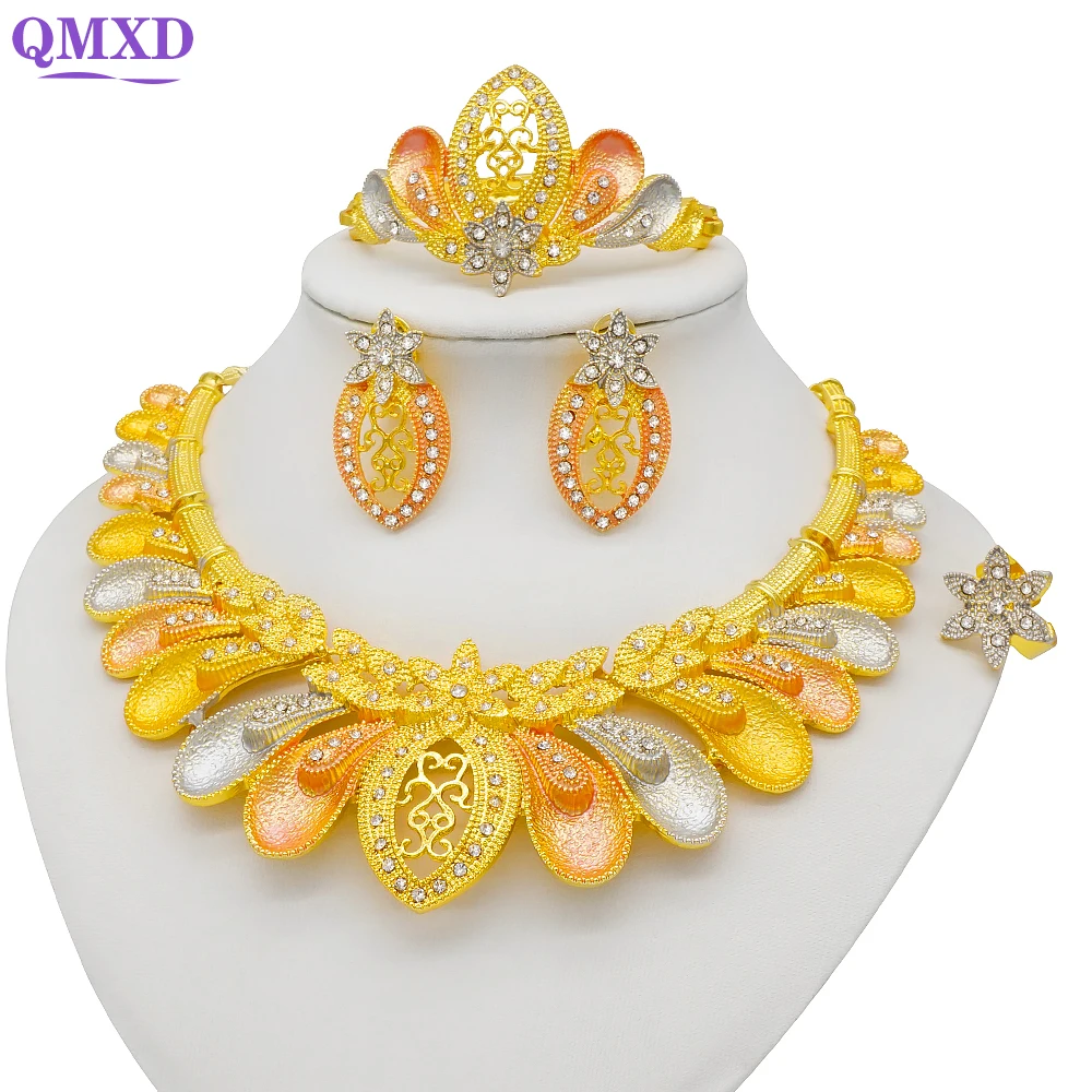 Big jewelry set Dubai gold color African bead jewelry wedding jewelry set African Bridal Wedding necklace Gifts
Big jewelry set Dubai gold color African bead jewelry wedding jewelry set African Bridal Wedding necklace Gifts