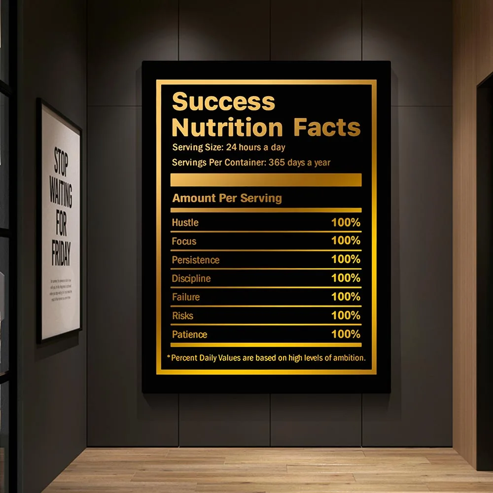 Motivational Posters Success Nutrition Facts Canvas Painting Golden Inspirational Quotes Modern Home Office Wall Hanging Picture
Motivational Posters Success Nutrition Facts Canvas Painting Golden Inspirational Quotes Modern Home Office Wall Hanging Picture