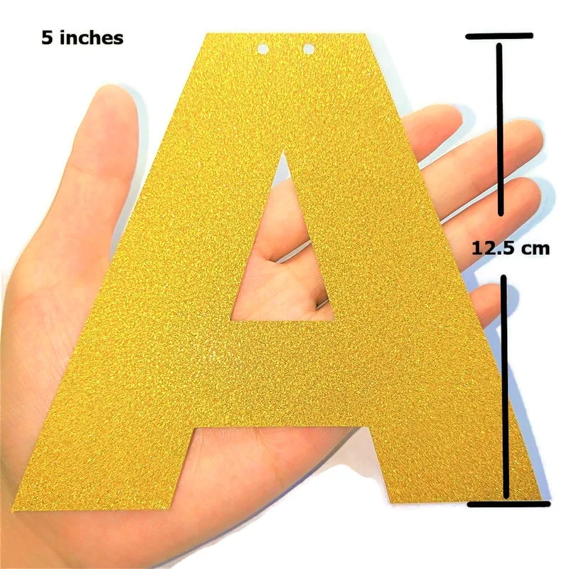 Custom Alphabet Personalized Gold Glitter Letter Paper Banner DIY Name Hanging Party Flags Garland Decoration Birthday Nursery
Custom Alphabet Personalized Gold Glitter Letter Paper Banner DIY Name Hanging Party Flags Garland Decoration Birthday Nursery