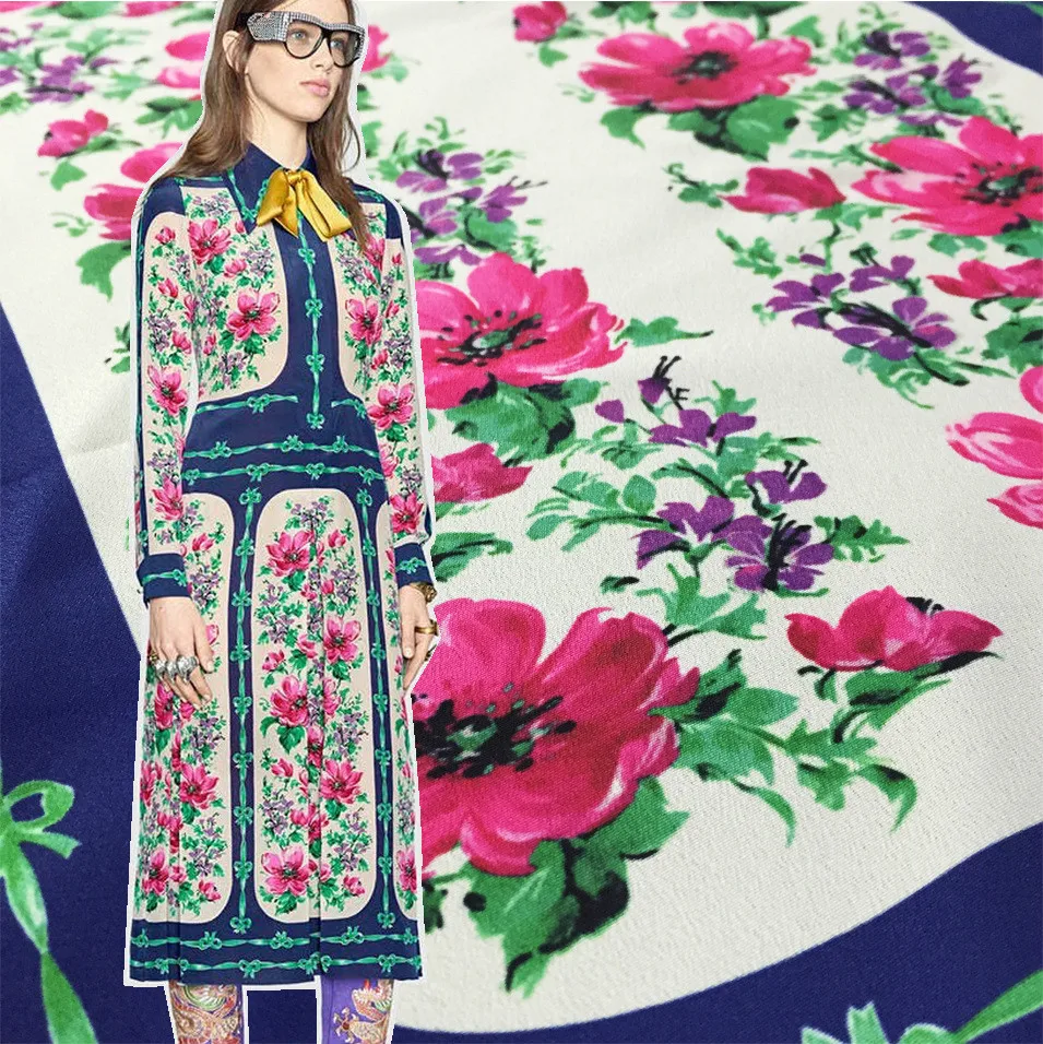 Soft Printed Pattern Frame Hand-painted Pattern Woven Crepe De Chine Printing Fabric for Dresses by Meter Home Textile
Soft Printed Pattern Frame Hand-painted Pattern Woven Crepe De Chine Printing Fabric for Dresses by Meter Home Textile