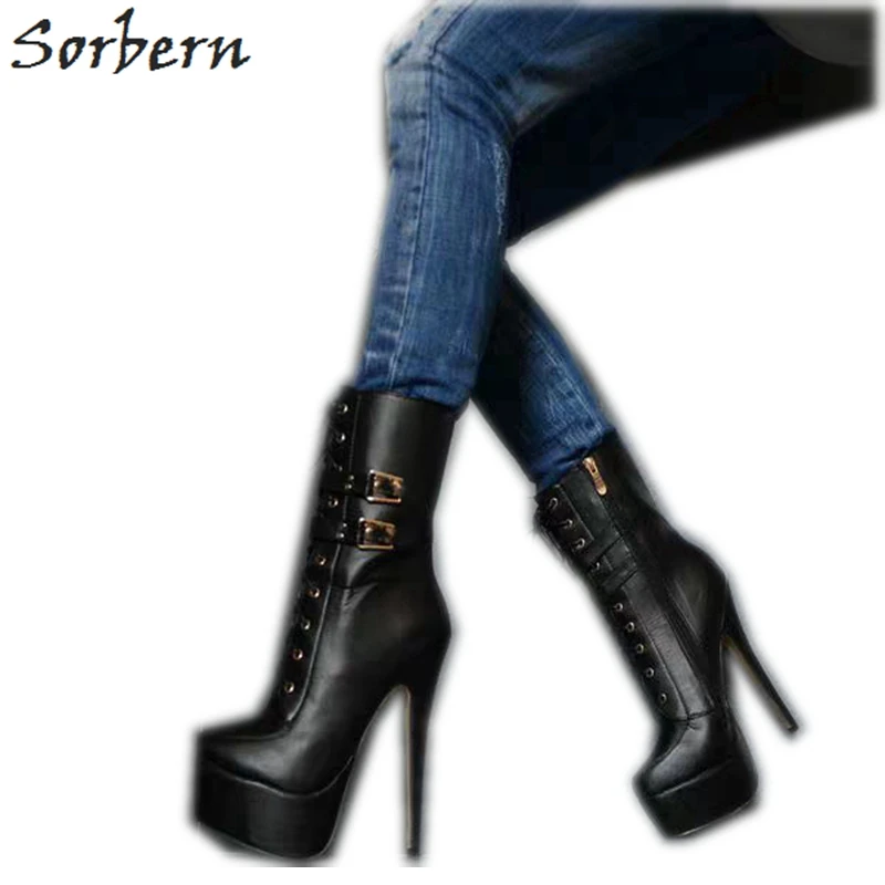 Sorbern High Heel Women Boots Ankle High Short Ladies Booties Platform Shoe Pointed Toe Boots Big Vintage Boots Crossdresser
Sorbern High Heel Women Boots Ankle High Short Ladies Booties Platform Shoe Pointed Toe Boots Big Vintage Boots Crossdresser