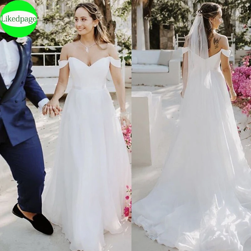 Simple Off Shoulder Beach Wedding Dress Boho A Line Chiffon Backless Bridal Gown Garden Vestido De Noiva 2021 Boda Robe Mariage
Simple Off Shoulder Beach Wedding Dress Boho A Line Chiffon Backless Bridal Gown Garden Vestido De Noiva 2021 Boda Robe Mariage