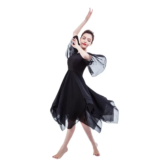 Adult Lyrical Dress Parties Contemporary Dance Dress Performance Classic Black Ballet Dress Long Modern Woman Dance Costume
Adult Lyrical Dress Parties Contemporary Dance Dress Performance Classic Black Ballet Dress Long Modern Woman Dance Costume