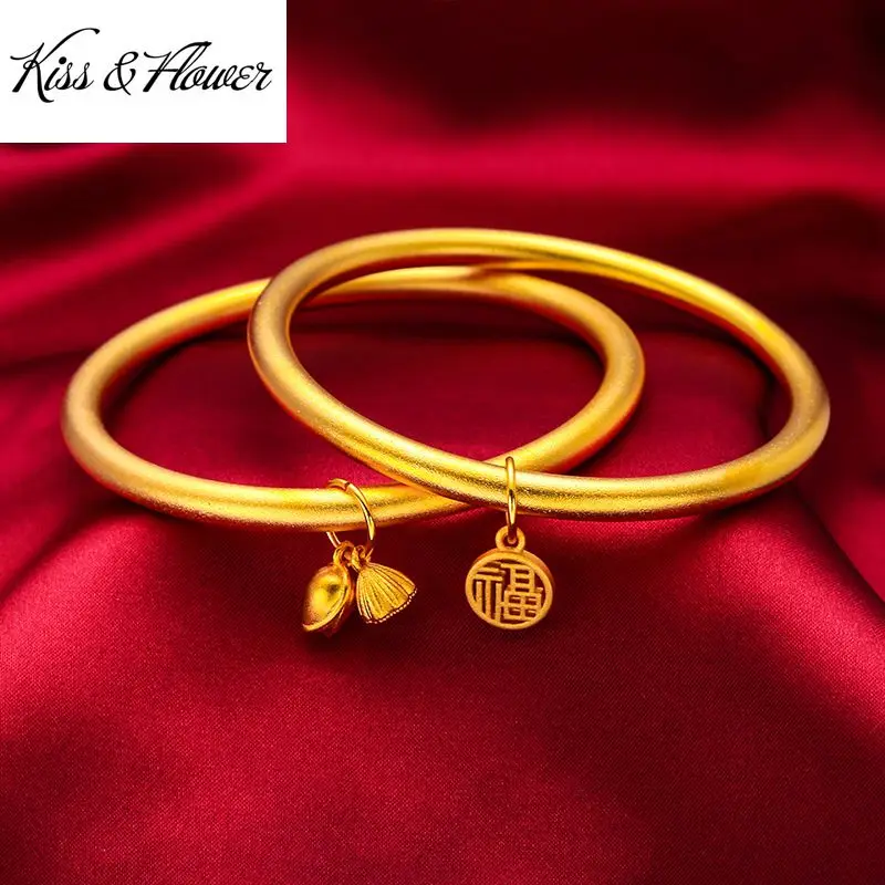 KISS&FLOWER BR178 Fine Jewelry Wholesale Fashion Woman Birthday Cat Wedding Gift Matte Round FU Lotus 24KT Gold Bracelet Bangle
KISS&FLOWER BR178 Fine Jewelry Wholesale Fashion Woman Birthday Cat Wedding Gift Matte Round FU Lotus 24KT Gold Bracelet Bangle