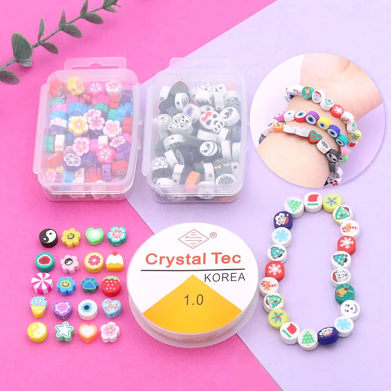 100Pcs/Set 14 Styles Mix Colors Fruit Flower Star Gossip Shape Clay Spacer Beads Kit Polymer For Jewelry Making DIY Accessories
100Pcs/Set 14 Styles Mix Colors Fruit Flower Star Gossip Shape Clay Spacer Beads Kit Polymer For Jewelry Making DIY Accessories