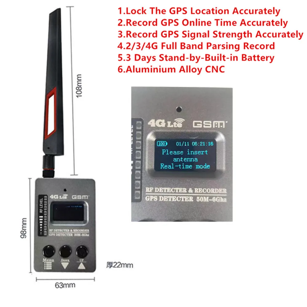 Top Dormant GPS Recorder Playback Magnetic Electromagnetic Wave Signal Detector 10Mhz-6Ghz 2G 3G 4G Detector Analysis
Top Dormant GPS Recorder Playback Magnetic Electromagnetic Wave Signal Detector 10Mhz-6Ghz 2G 3G 4G Detector Analysis