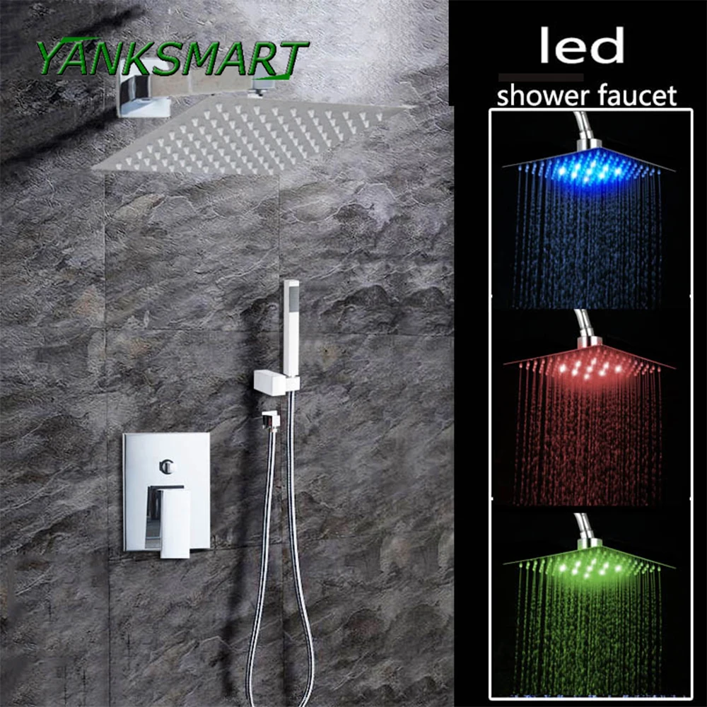YANKSMART 8 "12" 16 "Светодиодный настенный душ для ванной комнаты quare, латунный набор для душа с водопадом, с ручным распылителем
YANKSMART 8 "12" 16 "Светодиодный настенный душ для ванной комнаты quare, латунный набор для душа с водопадом, с ручным распылителем