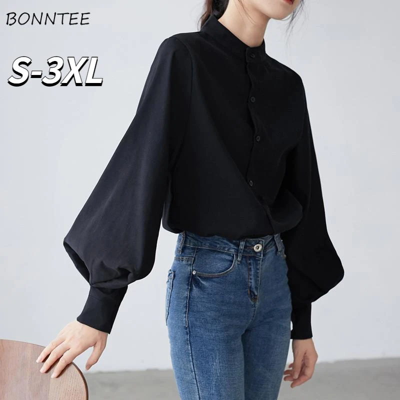 Shirts Women O-neck Lantern Sleeve Solid All-match Spring Autumn Temperament Tops Blusas Mujer Leisure Cozy Mature Lady Vintage
Shirts Women O-neck Lantern Sleeve Solid All-match Spring Autumn Temperament Tops Blusas Mujer Leisure Cozy Mature Lady Vintage