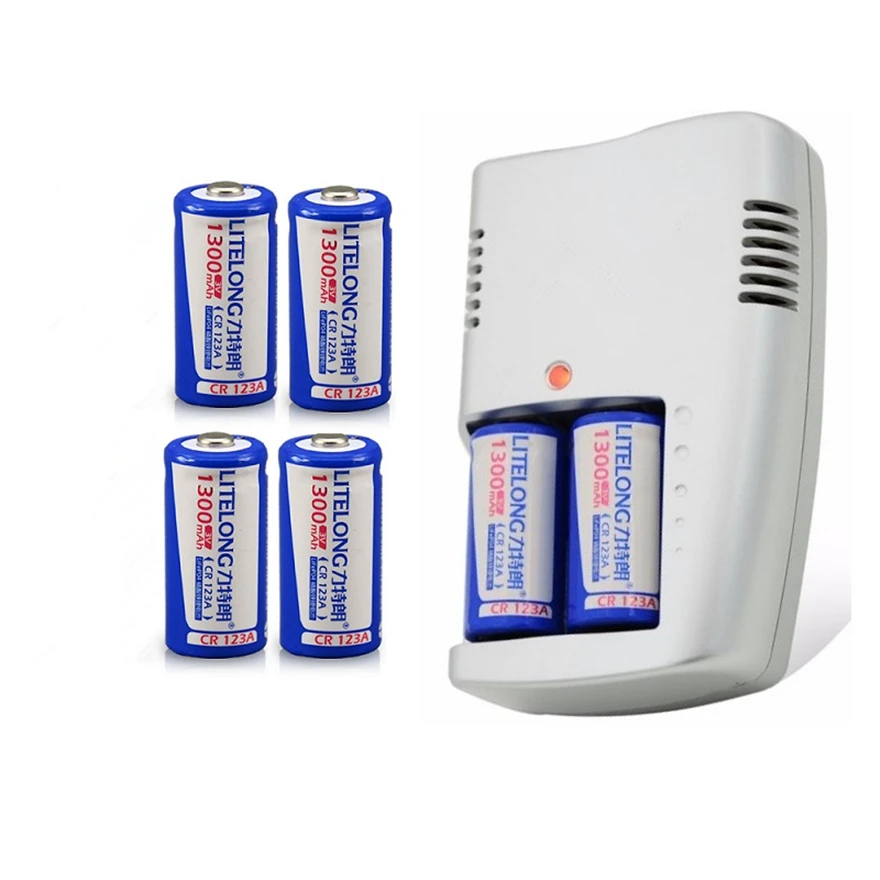 6PCS High capacity 1300mAh 3V CR123A rechargeable LiFePO4 battery 16340 lithium battery +1pcs CR123a charger
6PCS High capacity 1300mAh 3V CR123A rechargeable LiFePO4 battery 16340 lithium battery +1pcs CR123a charger