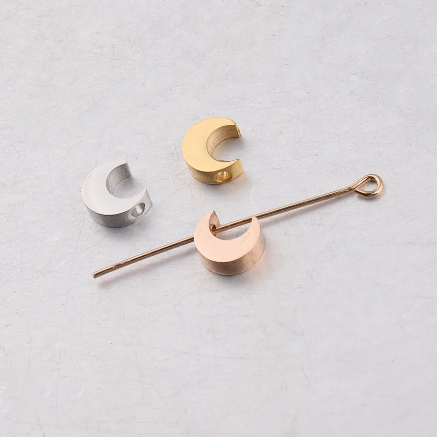 100% Stainless Steel Half Moon Bead Charm For Jewelry Making 1.8mm Hole Mirror Polished Wholesale 30pcs
100% Stainless Steel Half Moon Bead Charm For Jewelry Making 1.8mm Hole Mirror Polished Wholesale 30pcs