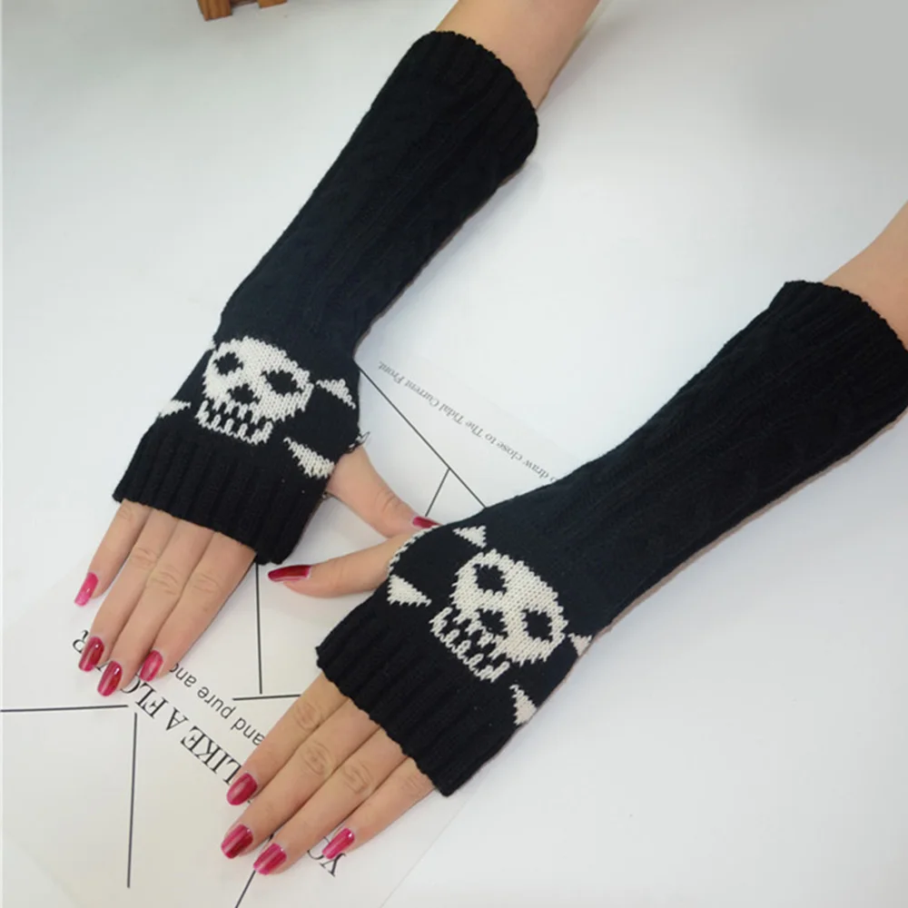 Skull Half Finger Long Glove Women Knit Mittens Length Sleeve Fingerless Gloves Knitted Wrist Sleeves Arm Warmer for Women
Skull Half Finger Long Glove Women Knit Mittens Length Sleeve Fingerless Gloves Knitted Wrist Sleeves Arm Warmer for Women