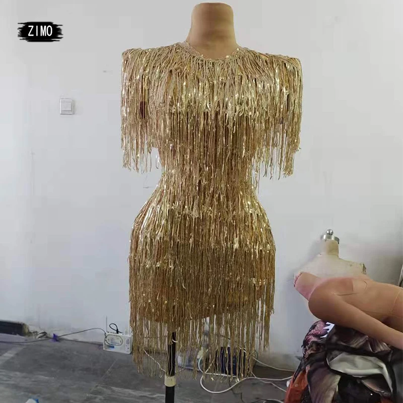 NEW gold Fringes Dress Sexy Tassel Latin Dance Dress Stage Performance Fashion Show birthday party Costume drag queen festival
NEW gold Fringes Dress Sexy Tassel Latin Dance Dress Stage Performance Fashion Show birthday party Costume drag queen festival