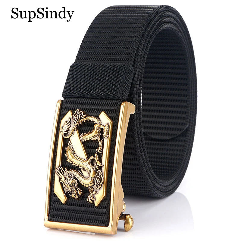SupSindy Man's Nylon Belt Luxury Gold Dragon Metal Automatic Buckle Canvas Belts for Men Casual Jeans Waistband Black Male Strap
SupSindy Man's Nylon Belt Luxury Gold Dragon Metal Automatic Buckle Canvas Belts for Men Casual Jeans Waistband Black Male Strap