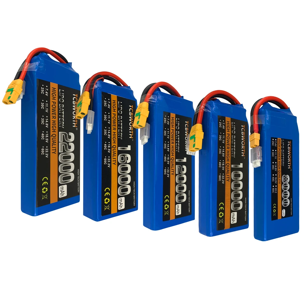 RC LiPo Battery 4S 14.8V 22000mAh 25C Lithium Polymer Batteries For RC Airplane Drone Quadrotor Helicopter Car Aircraft
RC LiPo Battery 4S 14.8V 22000mAh 25C Lithium Polymer Batteries For RC Airplane Drone Quadrotor Helicopter Car Aircraft
