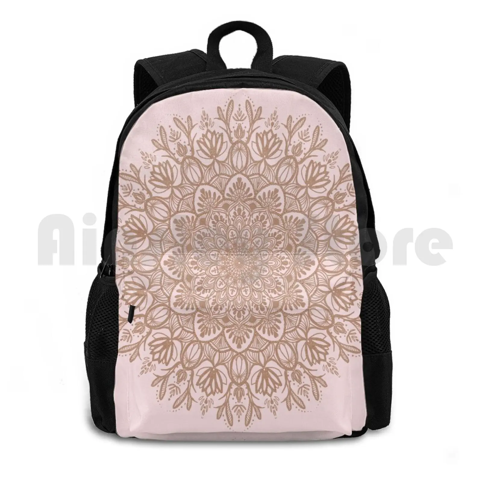 Rose Gold Beige Mandala Outdoor Hiking Backpack Waterproof Camping Travel Colorful Rainbow Multicolor Plant Plants Garden Earth
Rose Gold Beige Mandala Outdoor Hiking Backpack Waterproof Camping Travel Colorful Rainbow Multicolor Plant Plants Garden Earth