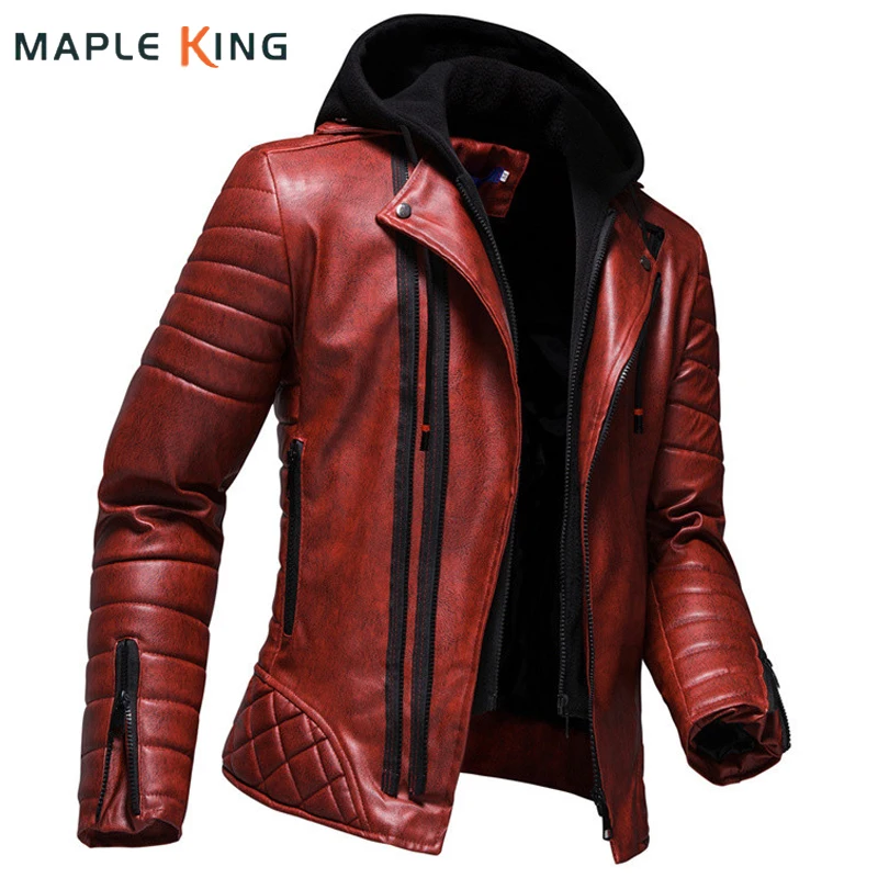 Men's Fake 2 Pieces Hooded Leather Jacket Coats 2022 Luxury Detachable Double Zipper Motorcycle Jackets Men Windproof Overcoat
Men's Fake 2 Pieces Hooded Leather Jacket Coats 2022 Luxury Detachable Double Zipper Motorcycle Jackets Men Windproof Overcoat