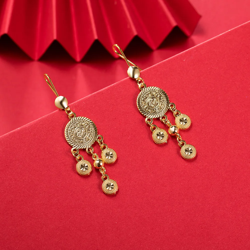Dubai Gold Color Earrings 24K For Women Wedding Jewelry Women's Earrings For Girls Bridal Wife Gifts African Dubai French
Dubai Gold Color Earrings 24K For Women Wedding Jewelry Women's Earrings For Girls Bridal Wife Gifts African Dubai French